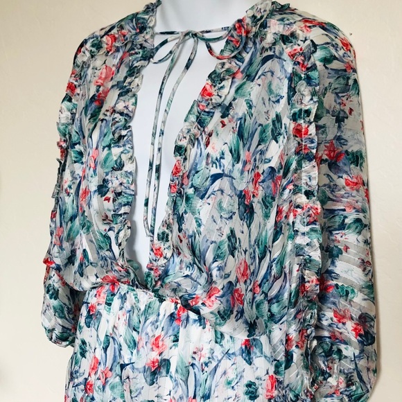 VICI  Floral Ruffle Tiered Babydoll Dress Sz M - Picture 5 of 9